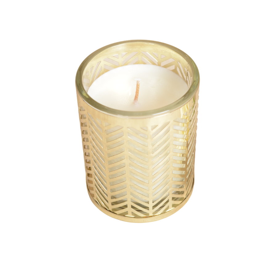 VANILLA CANDLE EPI PM GOLD 8x7.5CM