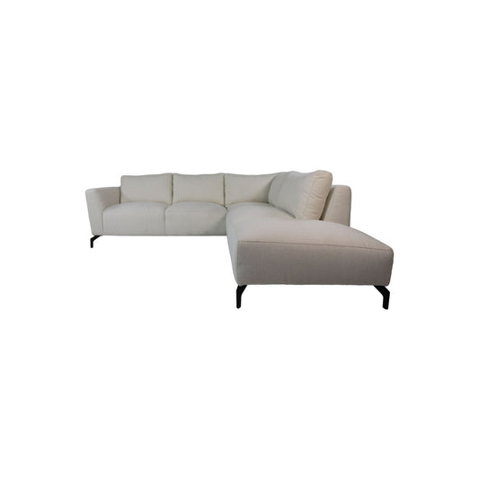 HSM Collection-Hoek Loungebank Rechts Stockton-261x248x88-Ivoor/Zwart-Stof