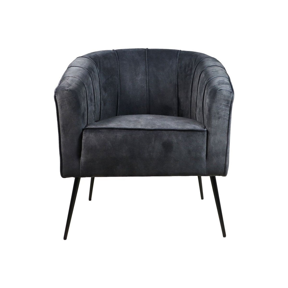 HSM Collection-Fauteuil Chester-72x71x80-Antraciet/Zwart-Stof/Metaal