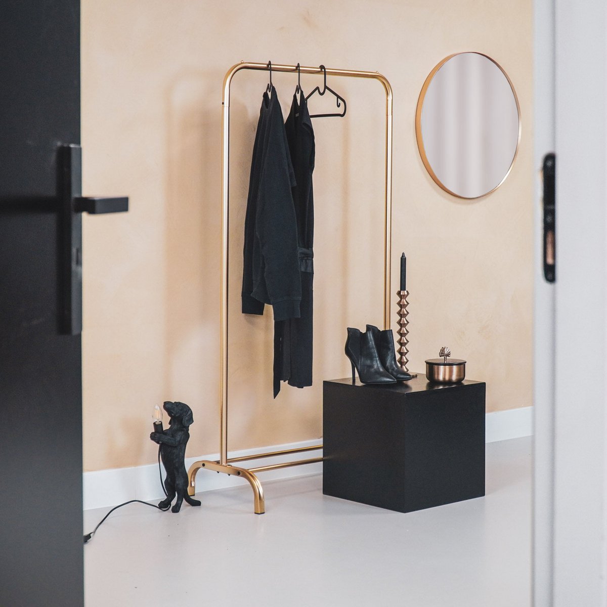 HV Clothes Rack Metal - Gold - 80x40x150cm