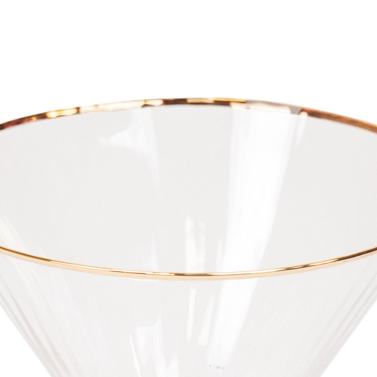 HV Martini Glass - Clear/Gold - 12x12x18.5cm set 2