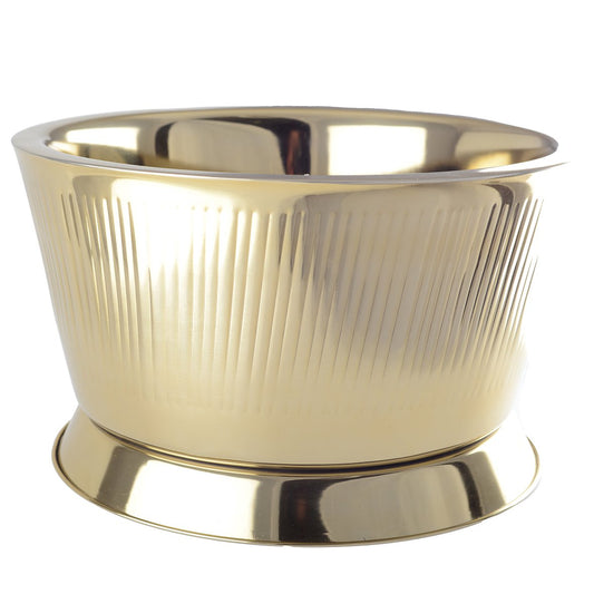 GOLD DRINK BUCKET WITH RIBBED PATTERN