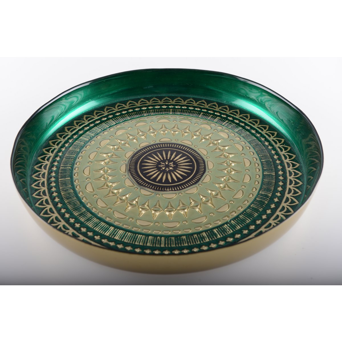 GREEN AND BLACK TRAY 34.5 CM - COACHELLA