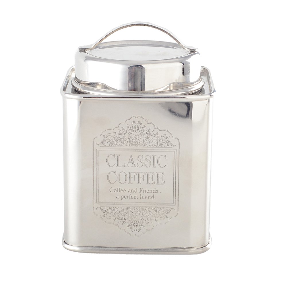 SILVER COFFEE BOX 10X10X10CM