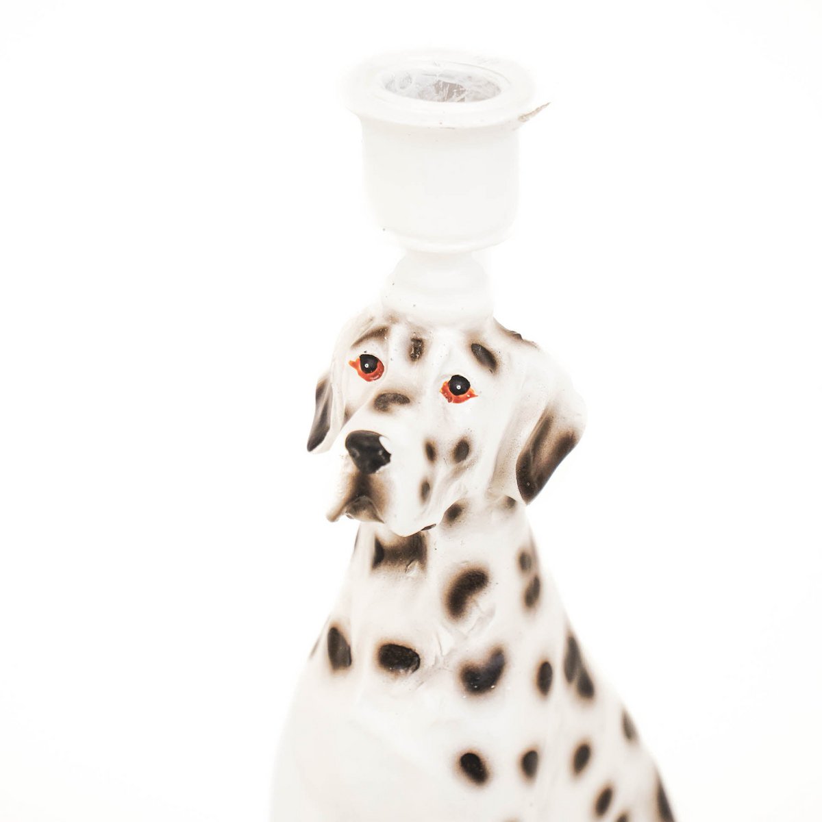 Candle holder - Dalmatian - Polyresin-Black/White -12x8x24cm