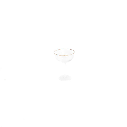 HV Champagne glass - Clear/Gold - Set of 2 - 11x11x15 cm