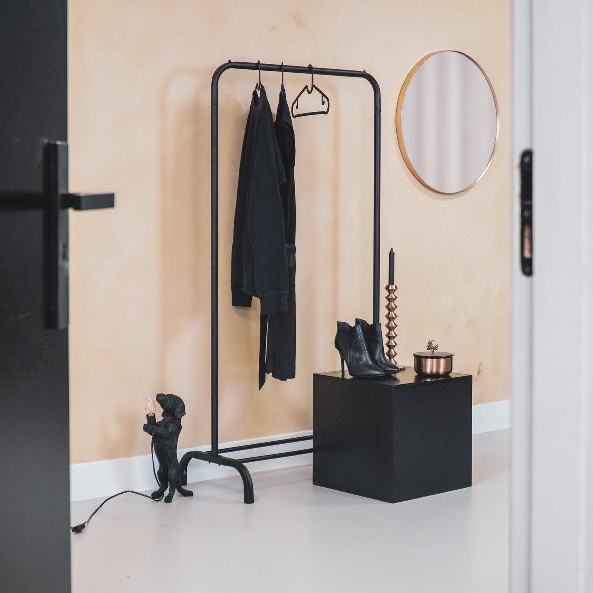 Housevitamin Clothes Rack Metal - Black - 80x40x150cm