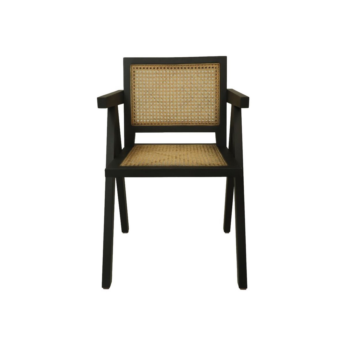 Dining room chair - 56x52x83 - Black/Natural - Mahogany/roatan