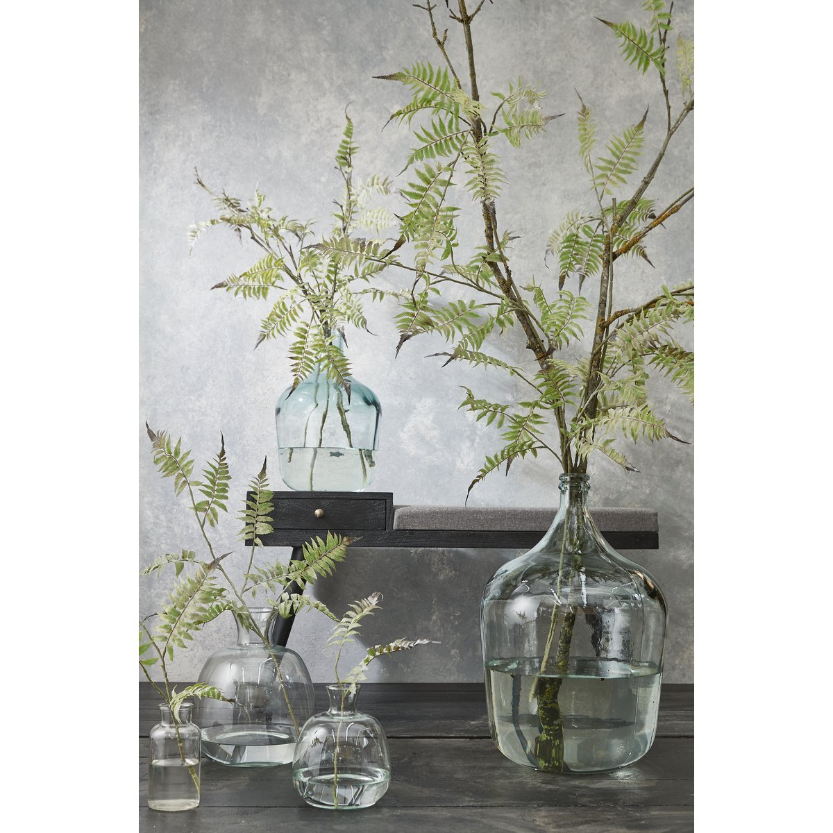 Diego Bottle Vase - H56 x Ø40 cm - Recycled Glass - Transparent