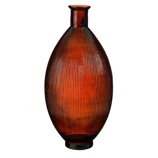 Firenza Bottle Vase - H59 x Ø29 cm - Recycled Glass - Dark Brown