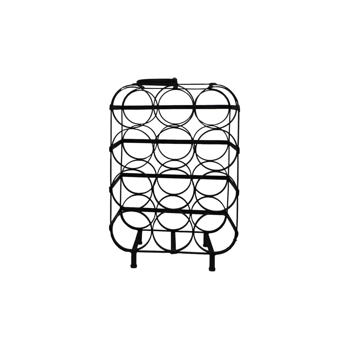 Wijnrek 12 flessen - 35x25x50 - Zwart - Metaal