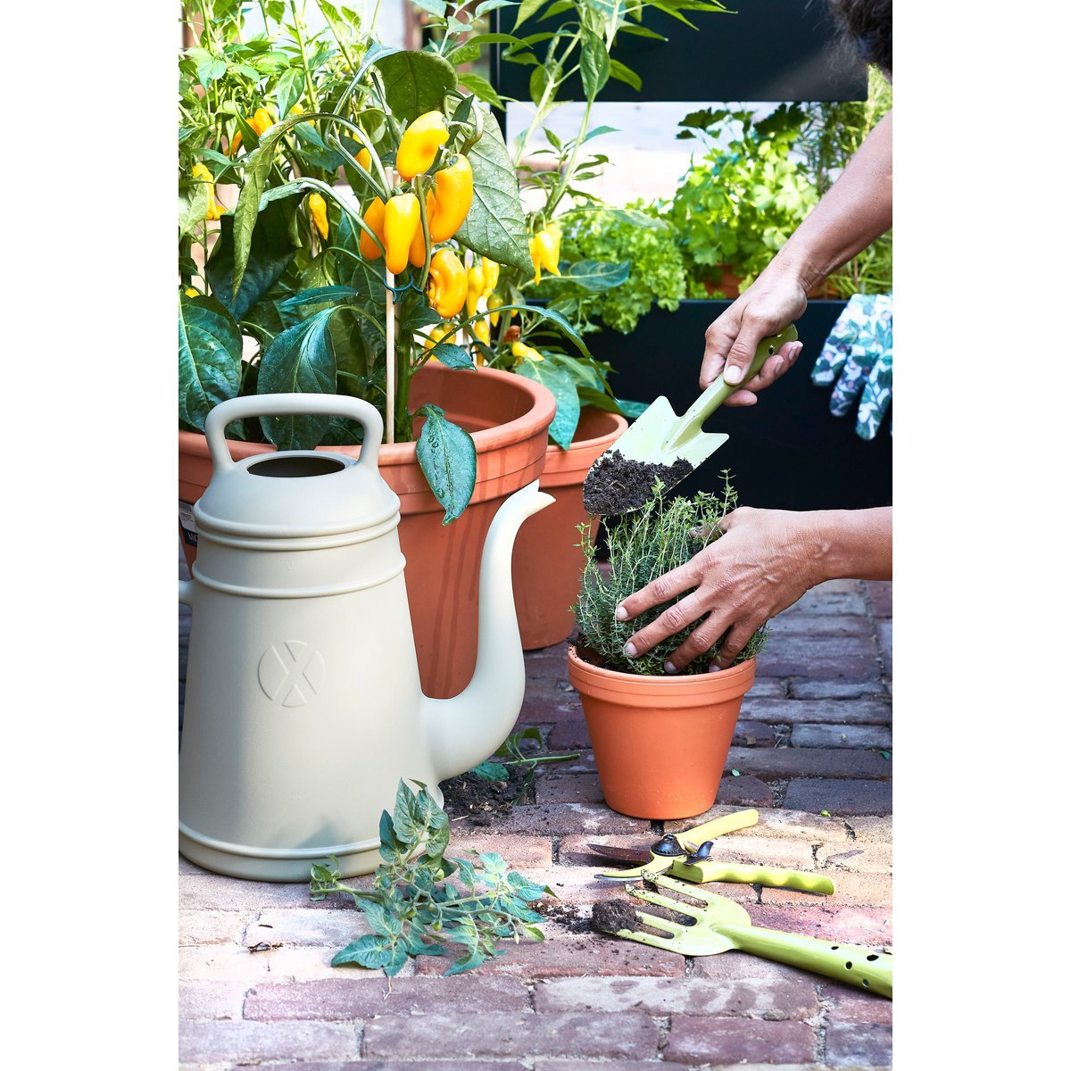 Garden tools - Set of 3 - Metal - Green