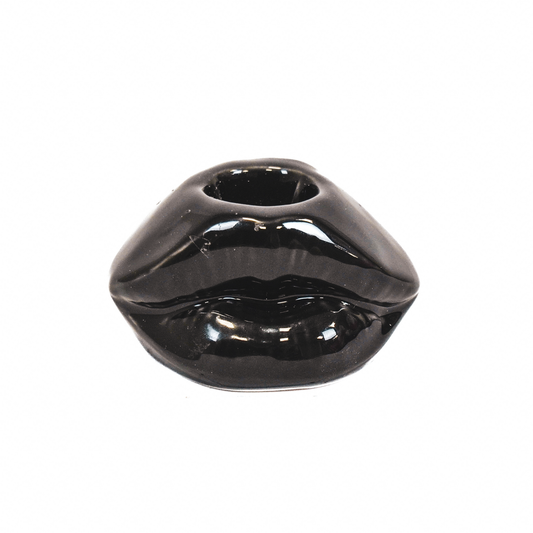 Housevitamin Lips Don't Lie Candlestick - Black -7x5.5x4cm