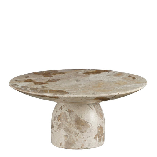 Finnos Cake Plate - H11 x Ø25 cm - Marble - Beige