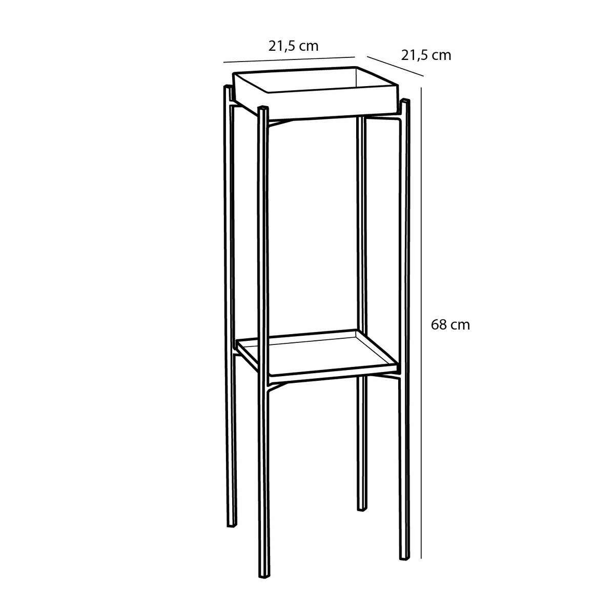 Dacia Plant Stand - L21.5 x W21.5 x H68 cm - Metal - Green