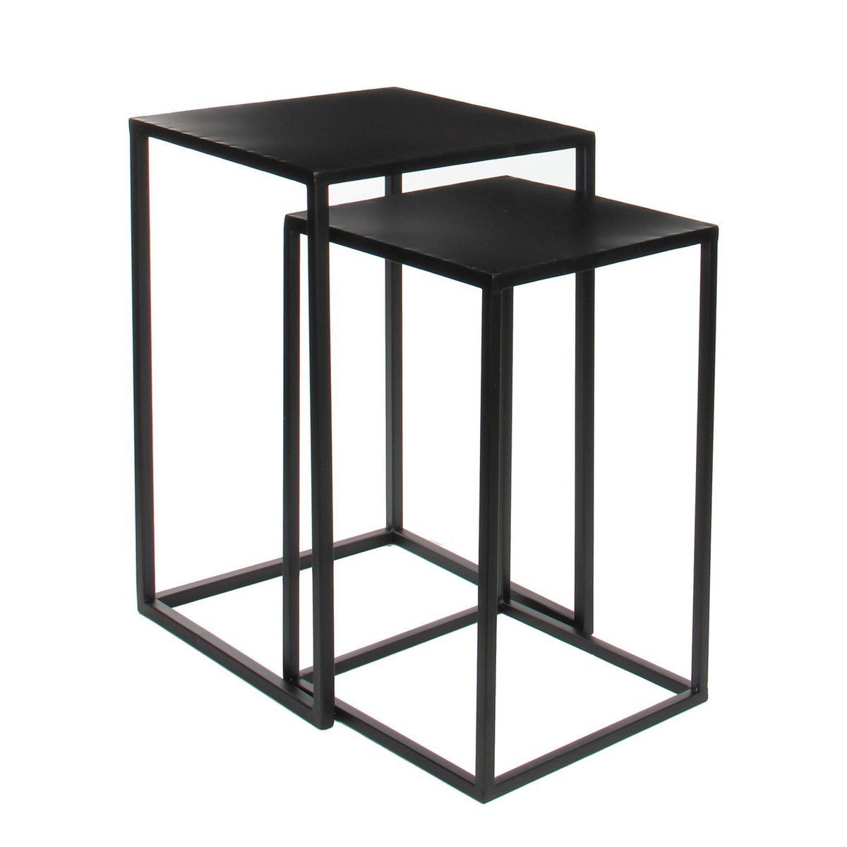 Goa Side table - Set of 2 - L35 x W35 x H55 cm - Metal - Black