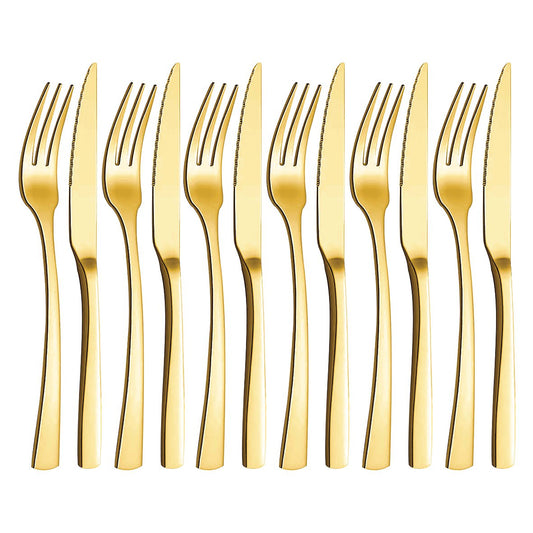 SET OF 12 GOLD CUTLERY