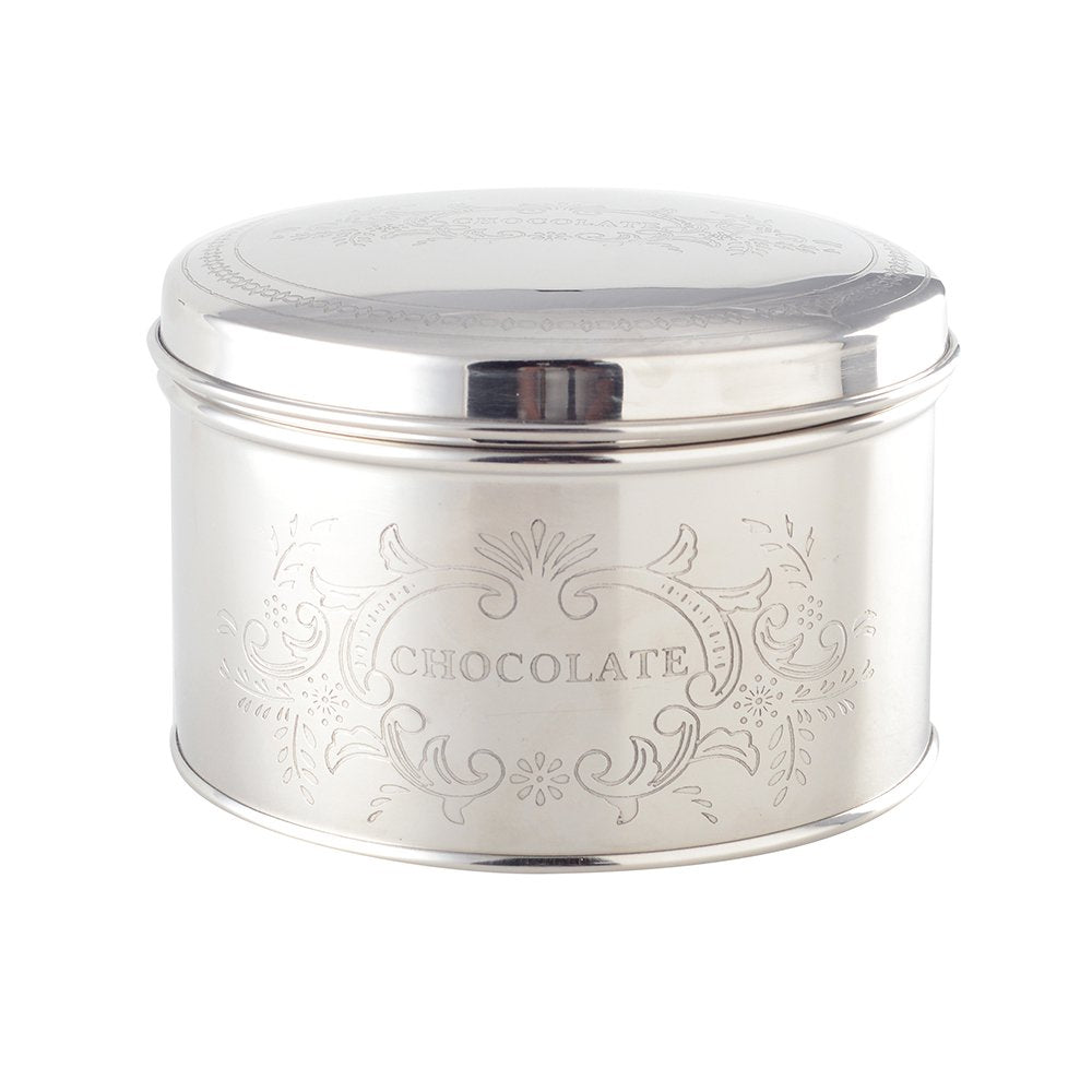 COOKIE BOX ROUND SILVER 15X15X9CM