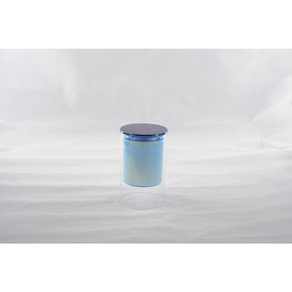 BLUE SCENTED CEDARWOOD CANDLE 7X11.3CM