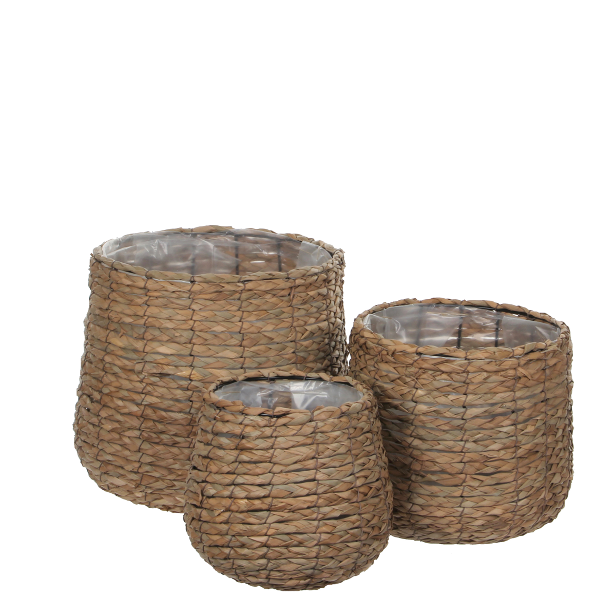 Avalon Plant Basket - Set of 3 - H31 x Ø30 cm - Seagrass - Light brown