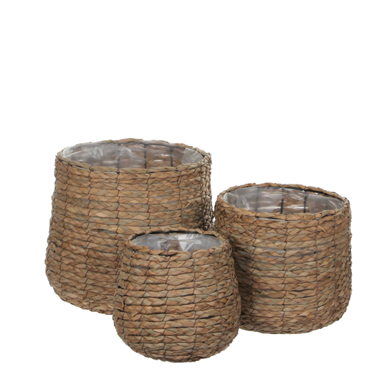 Avalon Plant Basket - Set of 3 - H31 x Ø30 cm - Seagrass - Light brown