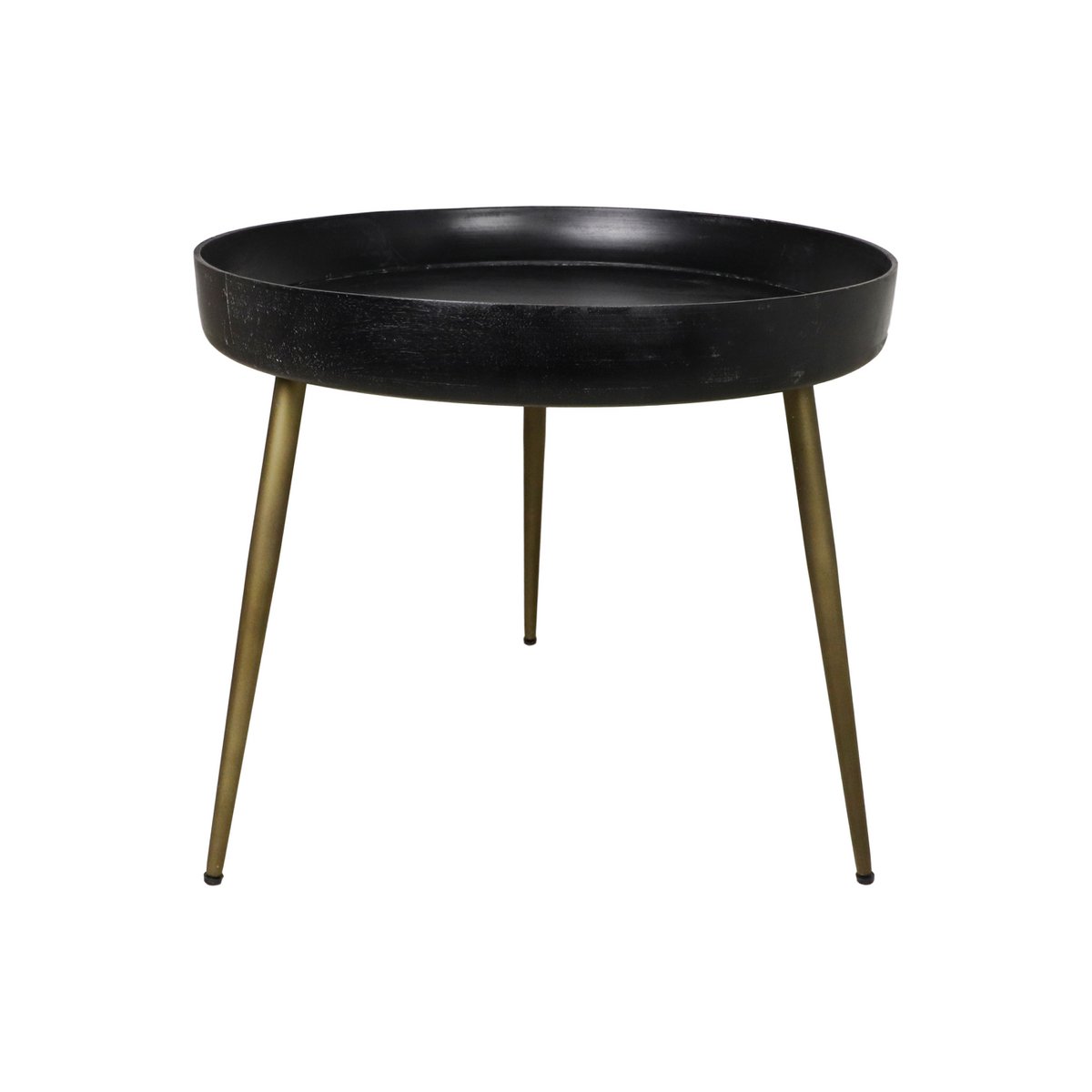 Side table Ventura - ø60 cm - black wash/antique gold