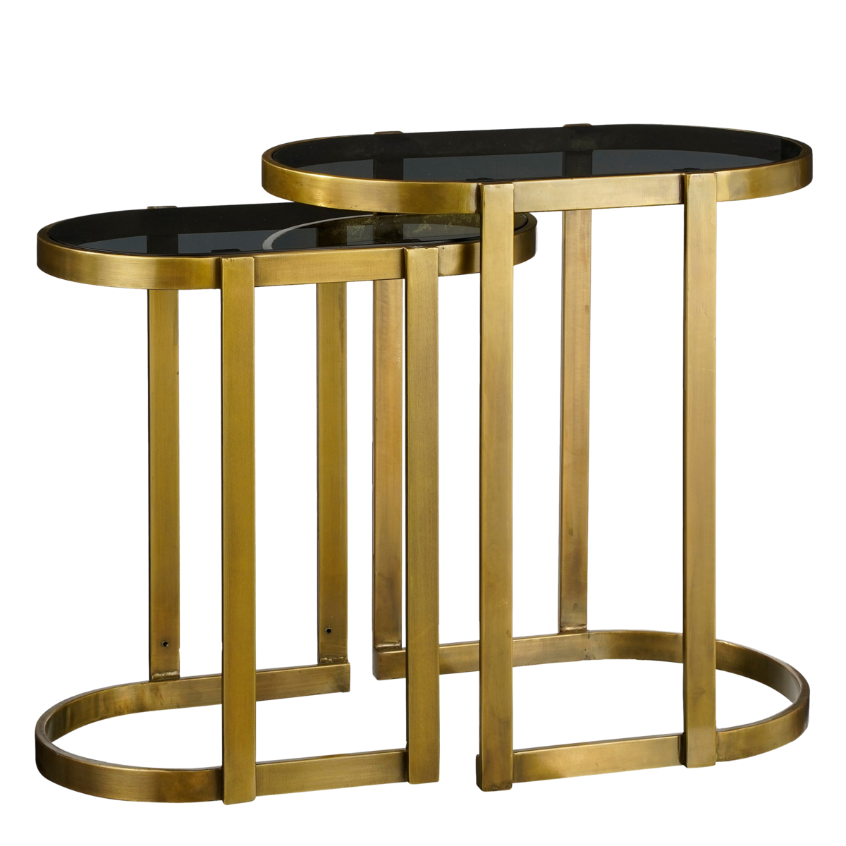 Kevin Side table - Set of 2 - L54 x W34 x H56 cm - Metal - Gold