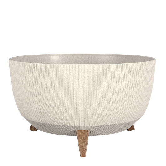 Doppio Flowerpot on Legs - H22 x Ø47 cm - Polypropylene - FSC Mix - Off White