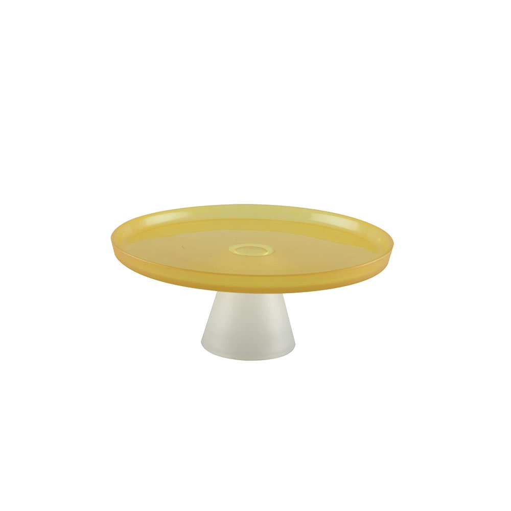 YELLOW PLATE ON WHITE BASE 21CM - LEMON