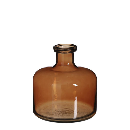 Regal Bottle Vase - H22 x Ø20 cm - Glass - Brown