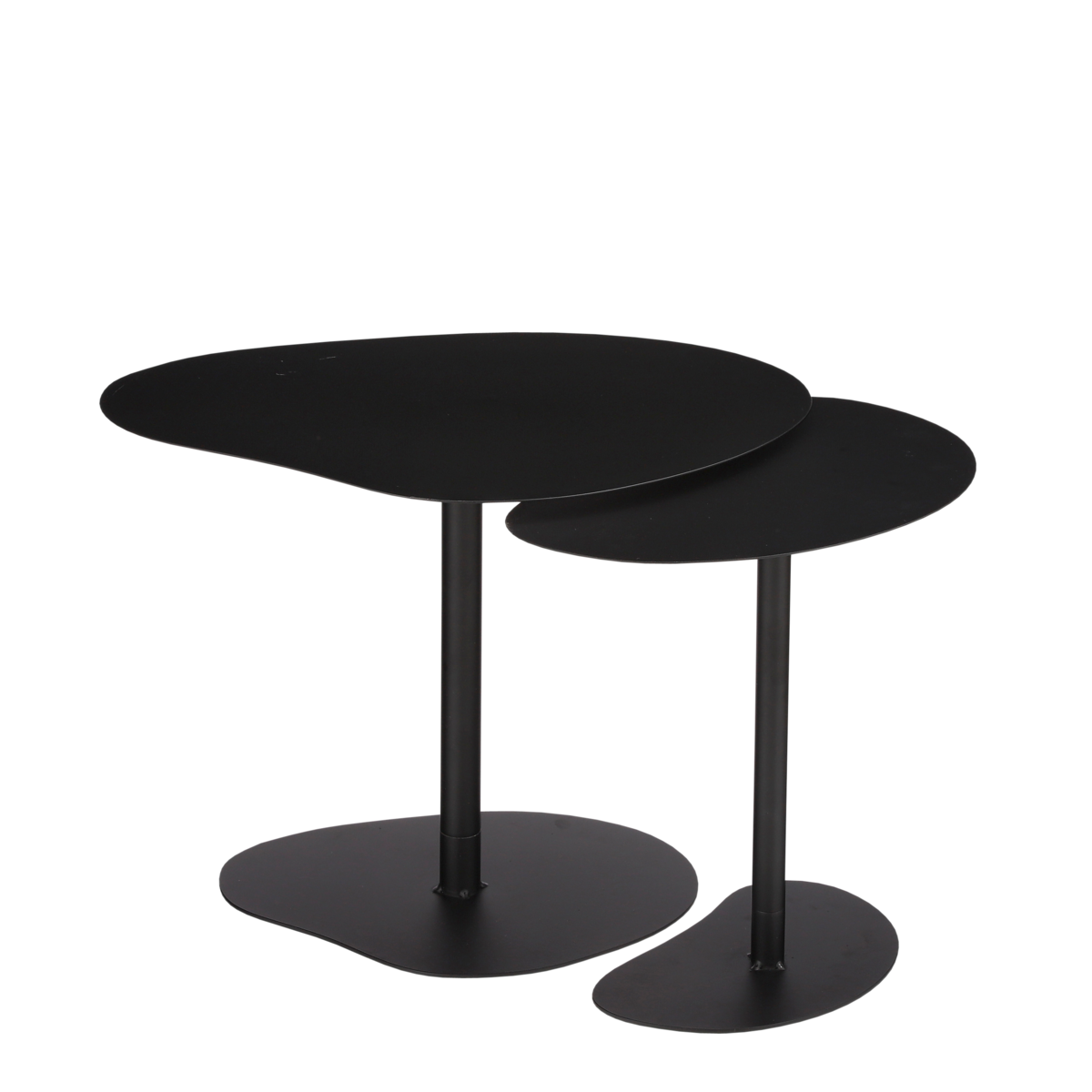 Side table - Set of 2 - L55 x W41 x H40 cm - Metal - Black