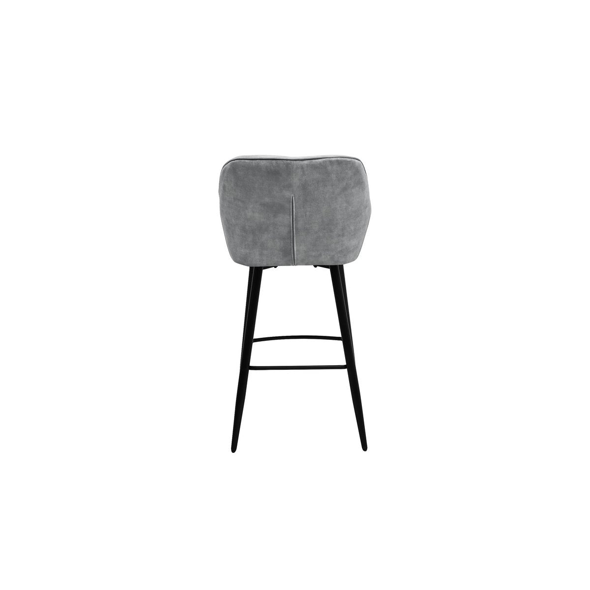 Bar stool Liverpool - Set of 2 - 56x61x107 - Velvet/metal - light Gray