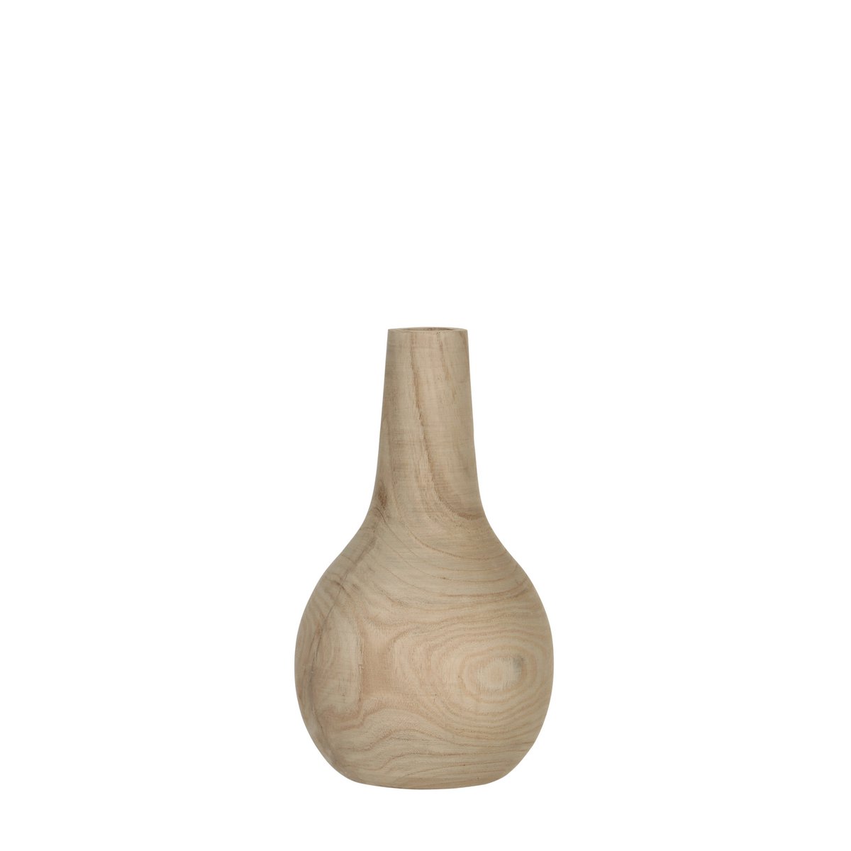 Pia Vase - H28 x Ø16 cm - Paulownia Wood - Light brown