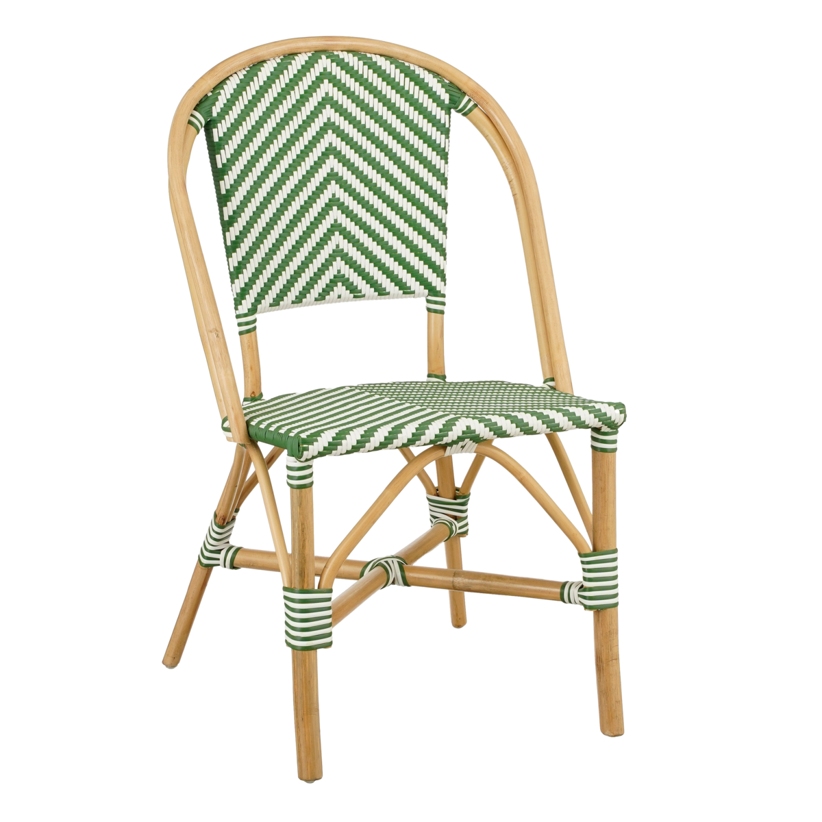 Mandox Bistro chair - L51 x W57 x H90 cm - Rattan - Dark green, White