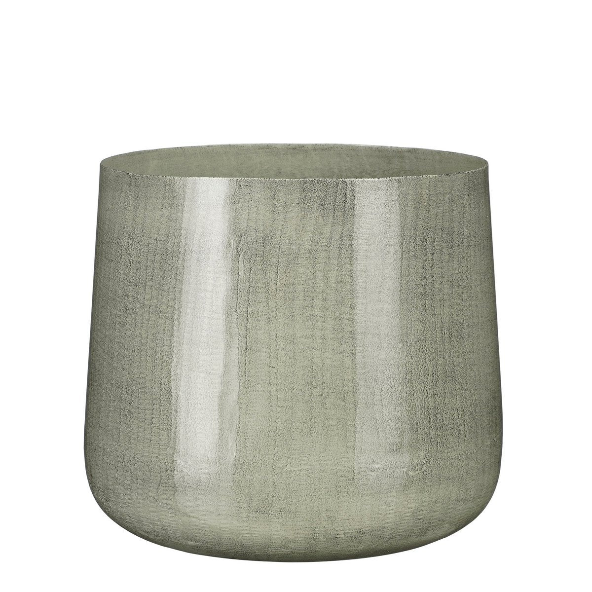 Benson Flowerpot - H24 x Ø26 cm - Metal - Light gray