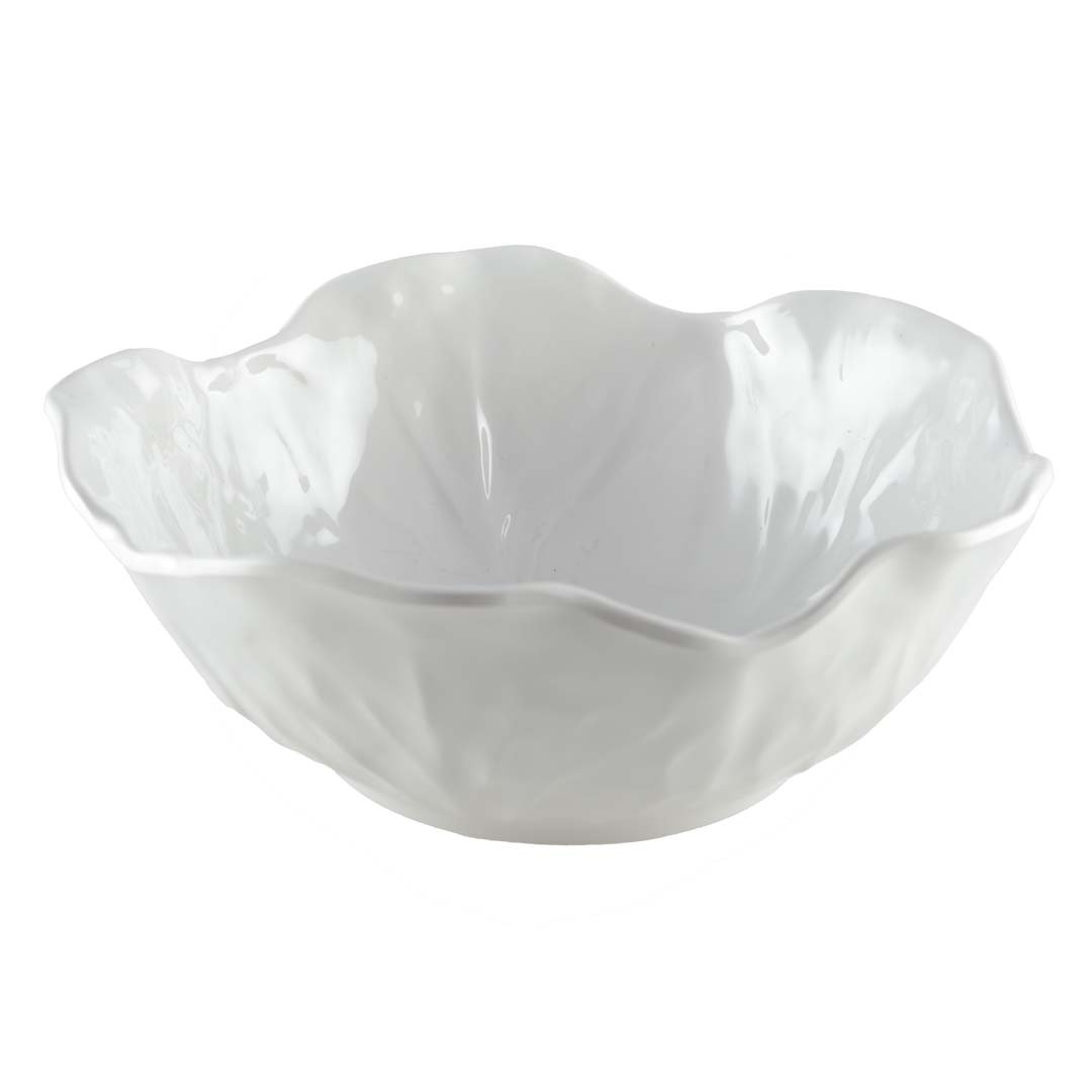 WHITE MELAMINE SALAD BOWL 26X26X8CM