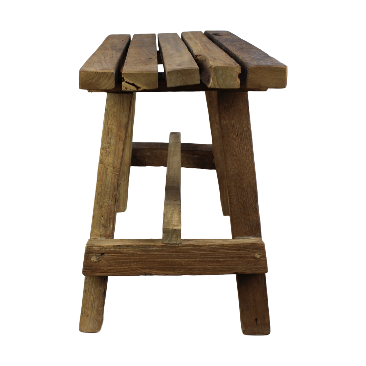 Rustic Accent Stool - natural - teak