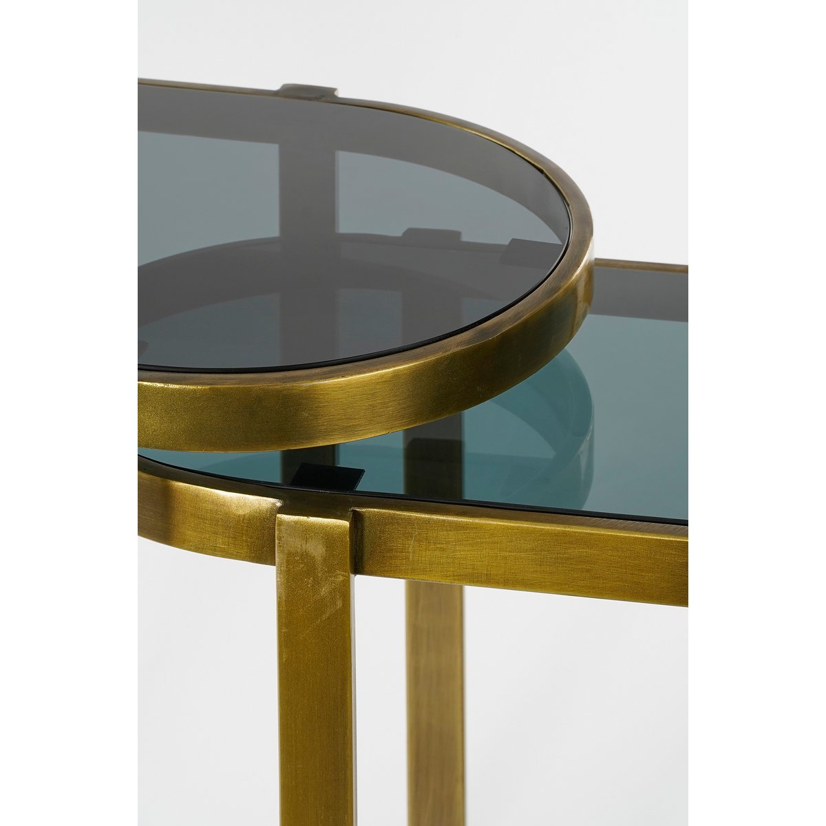 Kevin Side table - Set of 2 - L54 x W34 x H56 cm - Metal - Gold