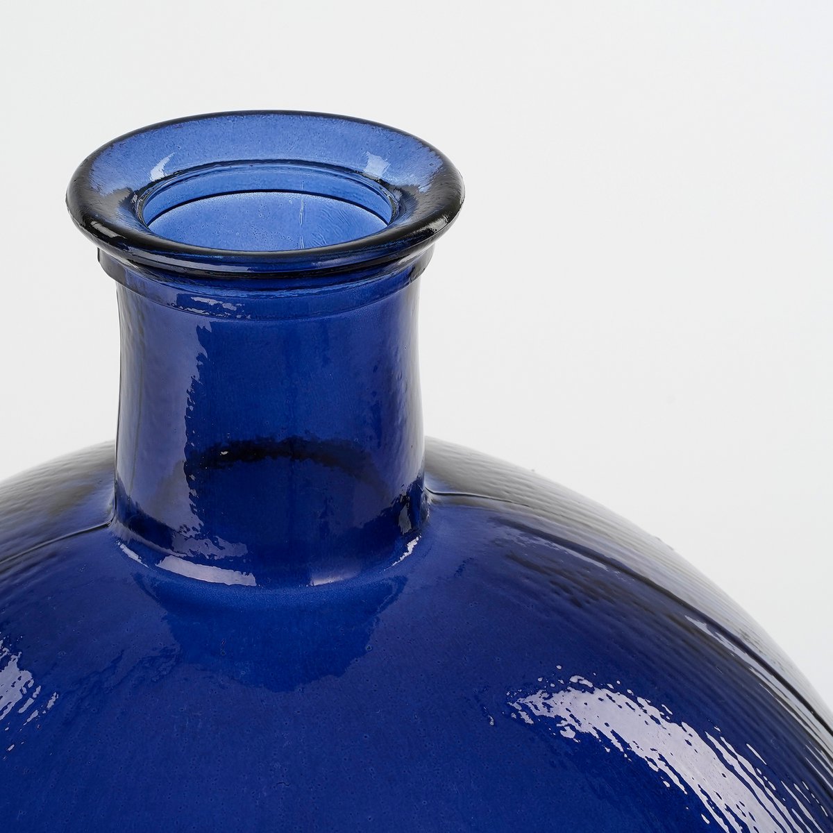 Firenza Bottle Vase - H42 x Ø34 cm - Recycled Glass - Dark Blue