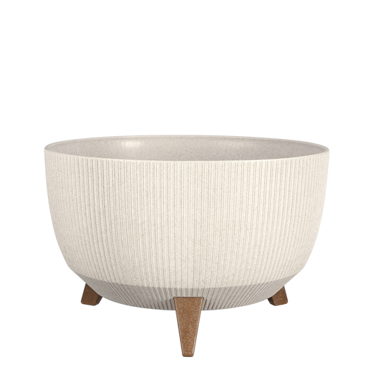 Doppio Flowerpot on Legs - H20.5 x Ø40 cm - Polypropylene - FSC Mix - Off White